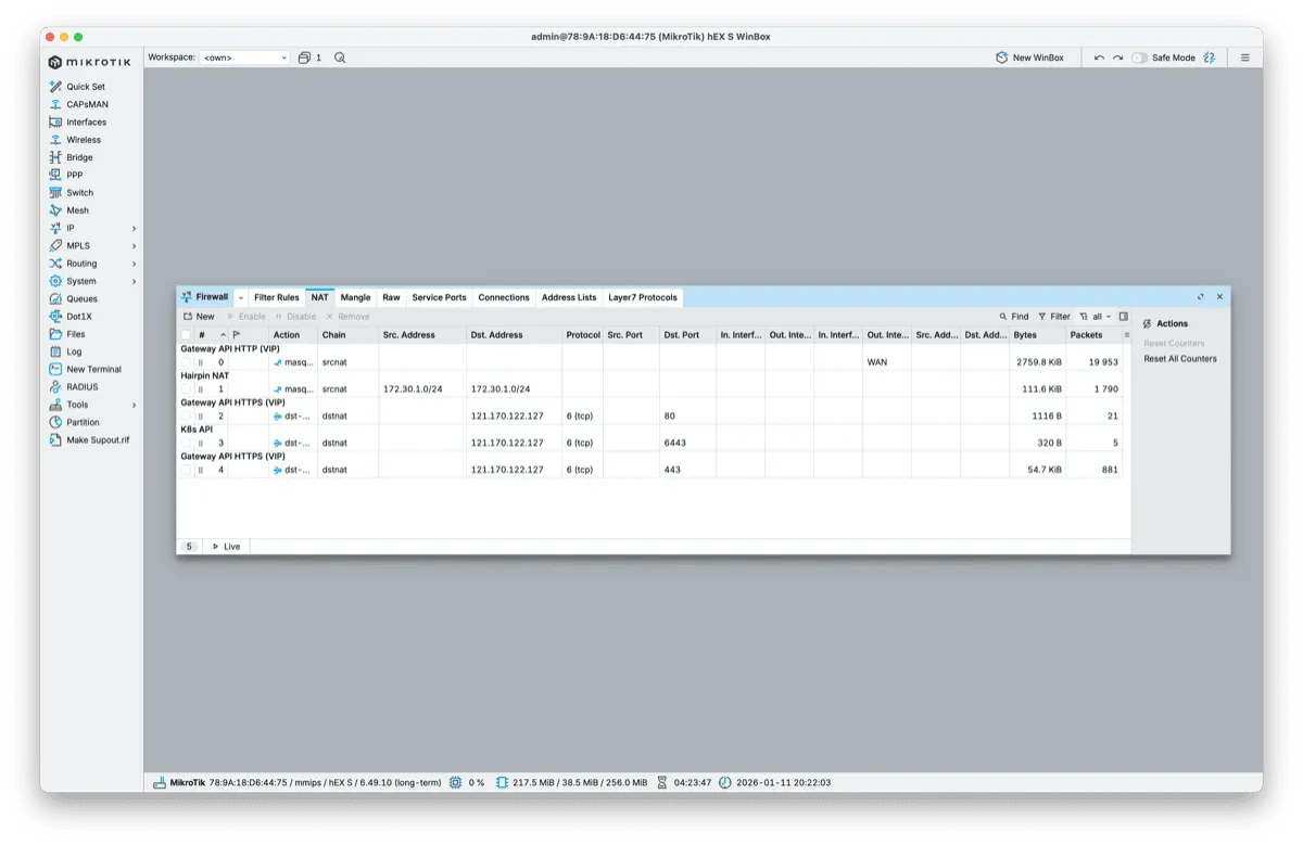 MikroTik NAT 규칙
