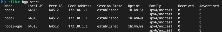cilium bgp peers