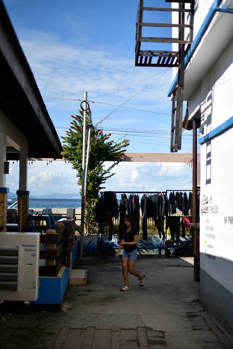 아침 다이빙 준비